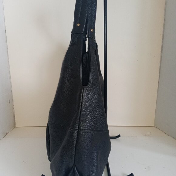 MICHAEL KORS "Austin" Black Pebbled Leather Hobo Shoulder Bag - Picture 4 of 16